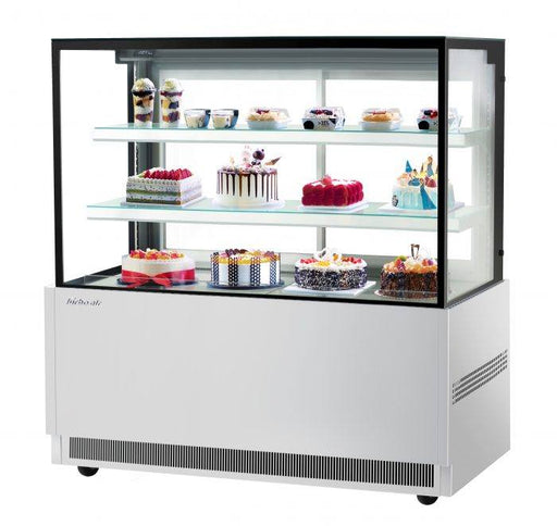Turbo Air TBP60-54NN-S 59" Straight Glass Full-Service Bakery Display Case, 3 Levels, Stainless Steel Exterior, 115v - Bakery Wholesalers