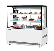 Turbo Air TBP60-54NN-W 59" Straight Glass Full-Service Bakery Display Case, 3 Levels, White Exterior, 115v - Donut-Equipment.com