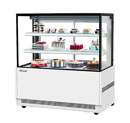 Turbo Air TBP60-54NN-W 59" Straight Glass Full-Service Bakery Display Case, 3 Levels, White Exterior, 115v - Donut-Equipment.com
