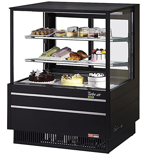 Turbo Air TCGB-36UF-B-N 36-1/2" Straight Glass Full-Service Bakery Display Case, 3 Levels, Black Exterior, 115v - Donut-Equipment.com