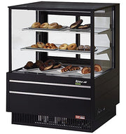 Turbo Air TCGB-36UF-DR-B 36" Straight Glass Full-Service Dry Bakery Display Case, 3 Levels, Black Exterior, 115v - Donut-Equipment.com