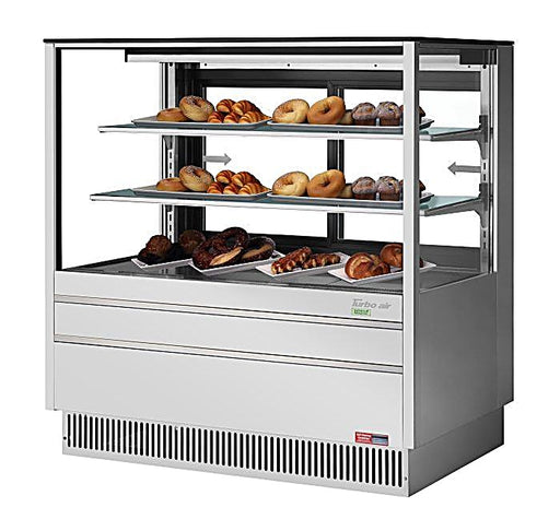 Turbo Air TCGB-48UF-DR-S 48" Straight Glass Full-Service Dry Bakery Display Case, 3 Levels, Stainless Steel Exterior, 115v - Donut-Equipment.com