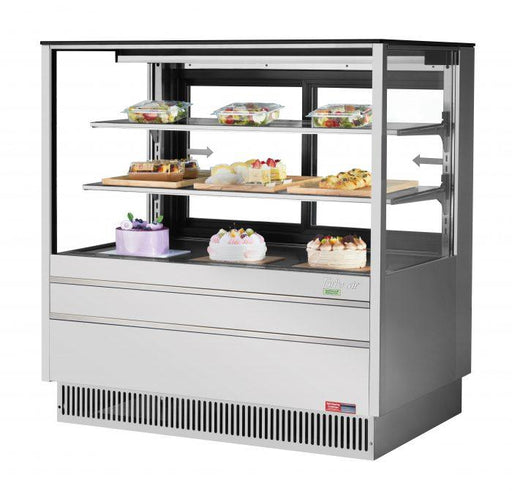 Turbo Air TCGB-48UF-S-N 47-7/8" Refrigerated Straight Glass Full-Service Bakery Display Case, 3 Levels, Stainless Steel Exterior, 115v - Bakery Wholesalers
