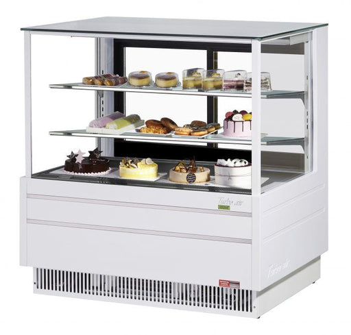 Turbo Air TCGB-48UF-W-N 48-1/2" Refrigerated Straight Glass Full-Service Bakery Display Case, 3 Levels, White Exterior, 115v - Bakery Wholesalers
