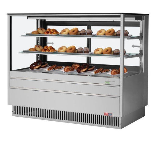 Turbo Air TCGB-60UF-DR-S 60-1/2" Straight Glass Full-Service Dry Bakery Display Case, 3 Levels, Stainless Steel Exterior, 115v - Bakery Wholesalers