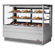 Turbo Air TCGB-60UF-DR-S 60-1/2" Straight Glass Full-Service Dry Bakery Display Case, 3 Levels, Stainless Steel Exterior, 115v - Donut-Equipment.com