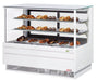Turbo Air TCGB-60UF-DR-W 60" Straight Glass Full-Service Dry Bakery Display Case, 3 Levels, White Exterior, 115v - Bakery Wholesalers