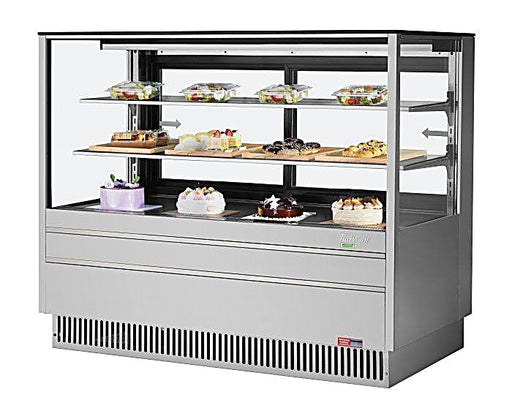 Turbo Air TCGB-60UF-S-N 60-1/2" Refrigerated Straight Glass Full-Service Bakery Display Case, 3 Levels, Stainless Steel Exterior, 115v - Donut-Equipment.com