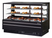 Turbo Air TCGB-72UF-DR-B 72" Straight Glass Full-Service Dry Bakery Display Case, 3 Levels, Black Exterior, 115v - Bakery Wholesalers