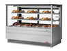 Turbo Air TCGB-72UF-DR-S 72" Straight Glass Full-Service Dry Bakery Display Case, 3 Levels, Stainless Steel Exterior, 115v - Bakery Wholesalers