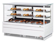 Turbo Air TCGB-72UF-DR-W 72" Straight Glass Full-Service Dry Bakery Display Case, 3 Levels, White Exterior, 115v - Donut-Equipment.com