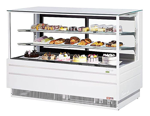 Turbo Air TCGB-72UF-W-N 72-1/2" Refrigerated Straight Glass Full-Service Bakery Display Case, 3 Levels, White Exterior, 115v - Donut-Equipment.com