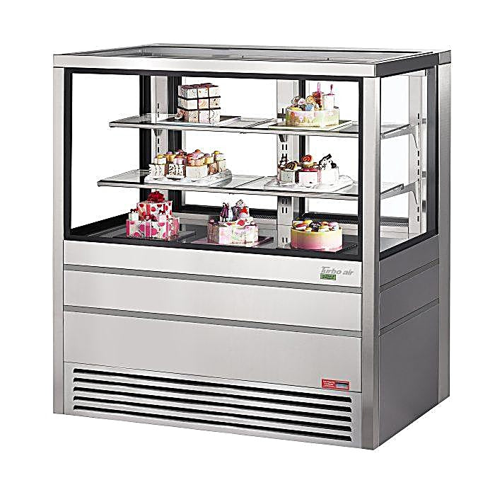 Turbo Air TCGBF-50S-N 49-5/8" Straight Glass Full-Service Freezer Bakery Display Case, 3 Levels, Stainless Steel Exterior, 220v/1ph - Donut-Equipment.com