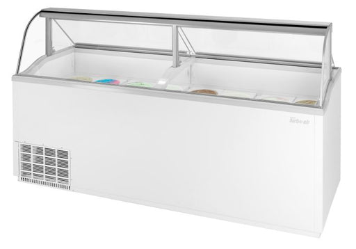 Turbo Air TIDC-91W-N 89" Stand-Alone Ice Cream Freezer w/ (16) 3 gal Tub Capacity - White, 115v - Bakery Wholesalers