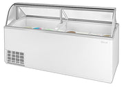 Turbo Air TIDC-91W-N 89" Stand-Alone Ice Cream Freezer w/ (16) 3 gal Tub Capacity - White, 115v - Donut-Equipment.com