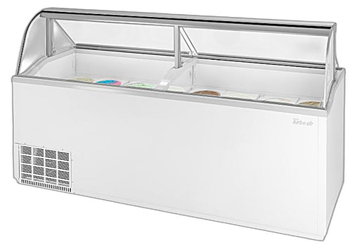 Turbo Air TIDC-91W-N 89" Stand-Alone Ice Cream Freezer w/ (16) 3 gal Tub Capacity - White, 115v - Donut-Equipment.com