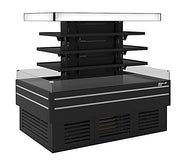 Turbo Air TIOM-24CSCB-N 72" Square Glass Island Open Air Merchandiser, 24 Cu. Ft., Self-Serve, Black, 220v - Donut-Equipment.com