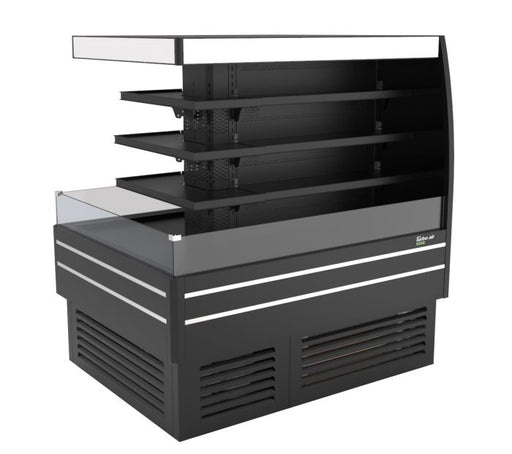 Turbo Air TIOM-36CSB-N 36" Square Island Open Air Cooler w/ (4) Display Shelves, Black Exterior, 220v - Bakery Wholesalers
