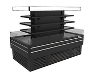 Turbo Air TIOM-36CSCB-N 84" Square Glass Island Open Air Merchandiser, 36 Cu. Ft., Self-Serve, Black, 220v - Donut-Equipment.com