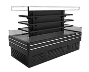 Turbo Air TIOM-36CSCB-N 84" Square Glass Island Open Air Merchandiser, 36 Cu. Ft., Self-Serve, Black, 220v - Donut-Equipment.com