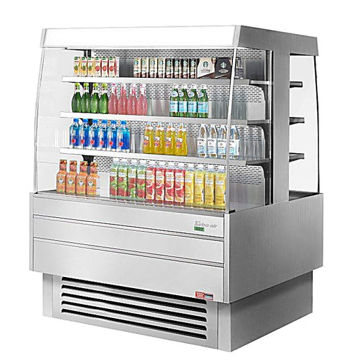 Turbo Air TIOM-48SS-N 51 1/8" Stainless Steel Square Island Self-Serve Display Case with (4) Levels, 220v/1ph - Donut-Equipment.com