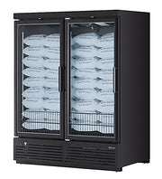 Turbo Air TJMI-55SDB-N 65 1/8" Black Indoor Ice Merchandiser w/ Glass Door – Bottom Mount Compressor, 115v - Donut-Equipment.com