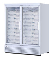 Turbo Air TJMI-55SDW-N 65 1/8" White Indoor Ice Merchandiser w/ Glass Door – Bottom Mount Compressor, 115v - Donut-Equipment.com