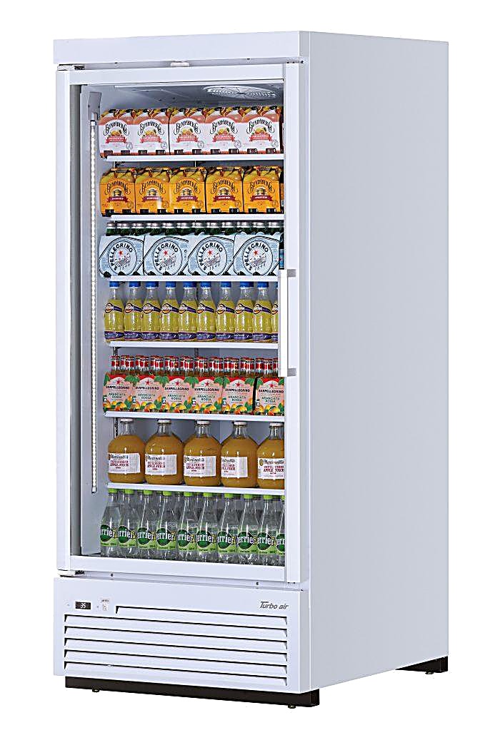 Turbo Air TJMR-30SDW-N 36 5/8" White Super Deluxe One Section Glass Door Merchandiser, 115v - Donut-Equipment.com