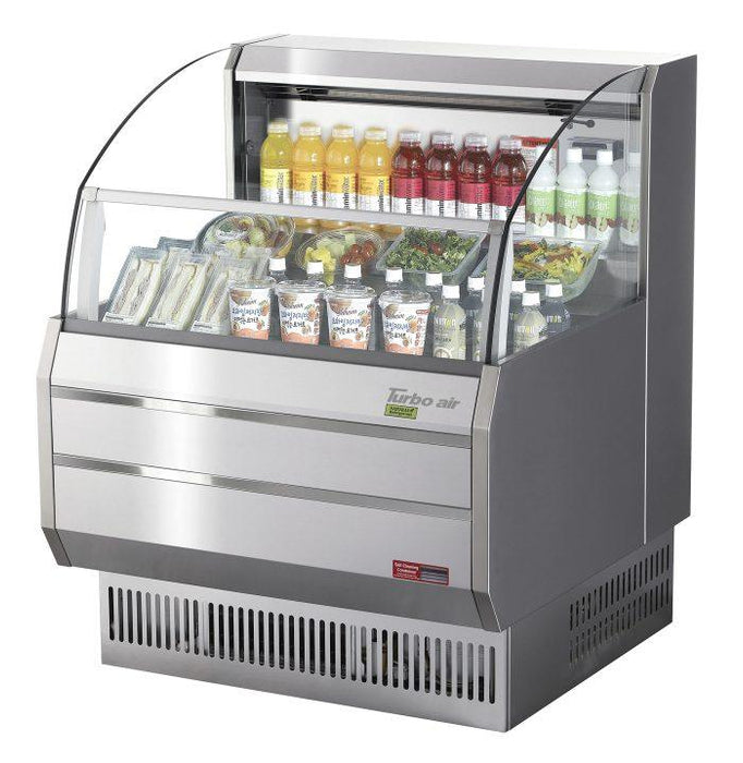 Turbo Air TOM-30SS-N 28 1/8" Horizontal Open Air Cooler w/ (3) Levels, 115 - Bakery Wholesalers