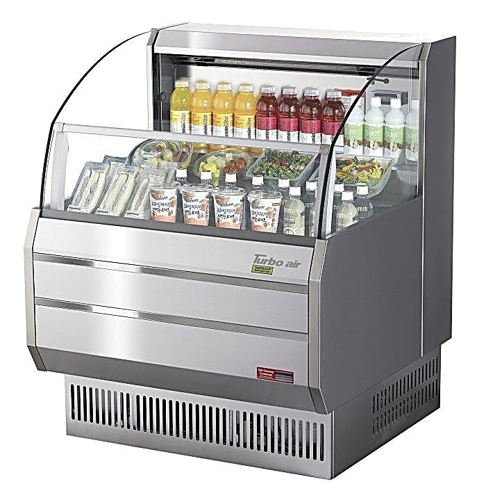 Turbo Air TOM-30SS-N 28 1/8" Horizontal Open Air Cooler w/ (3) Levels, 115 - Donut-Equipment.com