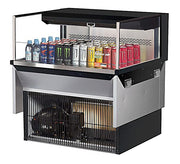 Turbo Air TOM-36L-UF-B-1SI-N 35 7/8" Drop-In Horizontal Open Air Cooler w/ (1) Level – Black Exterior, 115v - Donut-Equipment.com