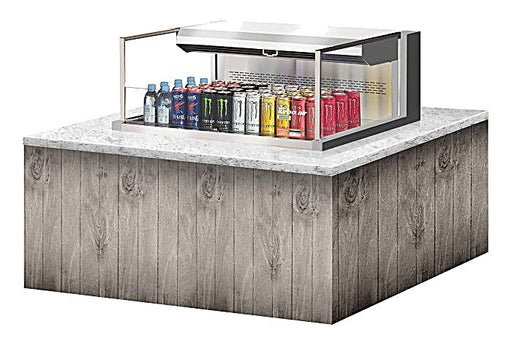 Turbo Air TOM-36L-UF-S-1SI-N 36 7/8" Stainless Steel Drop-In Refrigerated Open Display Case Merchandiser – (1) Level, 115v - Donut-Equipment.com