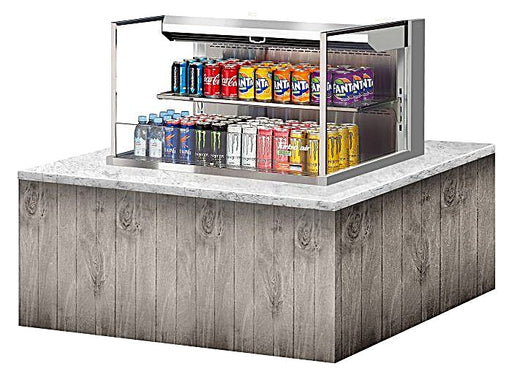 Turbo Air TOM-36L-UF-S-2SI-N 36" Stainless Steel Drop-In Refrigerated Open Display Case Merchandiser – (2) Levels, 1 Shelf, 115v - Donut-Equipment.com