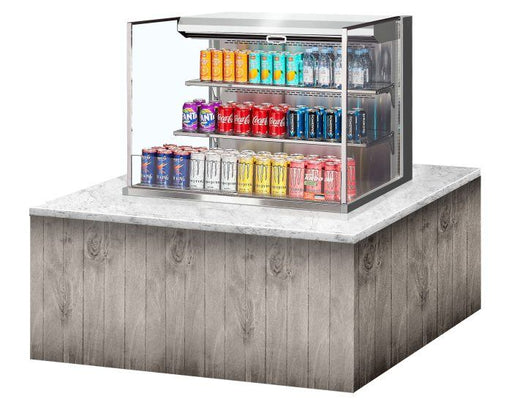 Turbo Air TOM-36L-UF-S-3SI-N 36" Stainless Steel Drop-In Refrigerated Open Display Case Merchandiser – (3) Levels, 2 Shelves, 115v - Bakery Wholesalers