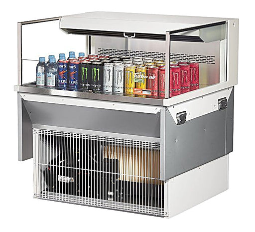Turbo Air TOM-36L-UF-W-1SI-N 35 7/8" Drop-In Horizontal Open Air Cooler w/ (1) Level – White Exterior, 115v - Donut-Equipment.com
