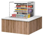 Turbo Air TOM-36L-UF-W-3SI-N 35 7/8" Drop-In Horizontal Open Air Cooler w/ (3) Levels – White Exterior, 115v - Donut-Equipment.com