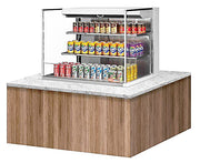 Turbo Air TOM-36L-UF-W-3SI-N 35 7/8" Drop-In Horizontal Open Air Cooler w/ (3) Levels – White Exterior, 115v - Donut-Equipment.com