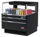 Turbo Air TOM-36L-UFD-B-1S-N 34 3/4" Black Low Profile Horizontal Open Air Cooler w/ (1) Level – Ultra Front Deluxe Merchandiser, 115v - Bakery Wholesalers