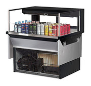 Turbo Air TOM-36L-UFD-B-1SI-N 36" Drop-In Horizontal Open Air Cooler w/ (1) Level – Black Exterior, 115v - Donut-Equipment.com