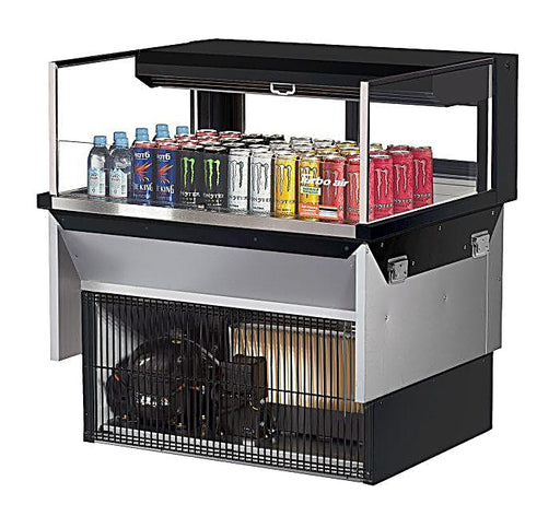 Turbo Air TOM-36L-UFD-B-1SI-N 36" Drop-In Horizontal Open Air Cooler w/ (1) Level – Black Exterior, 115v - Donut-Equipment.com