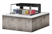 Turbo Air TOM-36L-UFD-B-1SI-N 36" Drop-In Horizontal Open Air Cooler w/ (1) Level – Black Exterior, 115v - Donut-Equipment.com