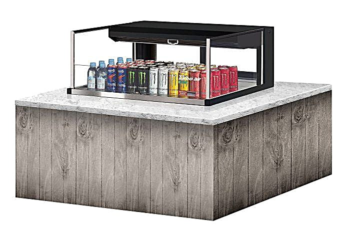 Turbo Air TOM-36L-UFD-B-1SI-N 36" Drop-In Horizontal Open Air Cooler w/ (1) Level – Black Exterior, 115v - Donut-Equipment.com