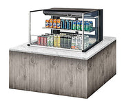 Turbo Air TOM-36L-UFD-B-2SI-N 35 7/8" Drop-In Horizontal Open Air Cooler w/ (2) Levels – Black Exterior, 115v - Donut-Equipment.com
