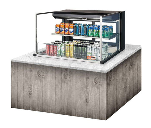 Turbo Air TOM-36L-UFD-B-2SI-N 35 7/8" Drop-In Horizontal Open Air Cooler w/ (2) Levels – Black Exterior, 115v - Bakery Wholesalers