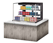 Turbo Air TOM-36L-UFD-B-3SI-N 36" Drop-In Horizontal Open Air Cooler w/ (3) Levels – Black Exterior, 115v - Donut-Equipment.com