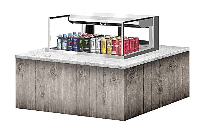 Turbo Air TOM-36L-UFD-S-1SI-N 36" Drop-In Horizontal Open Air Cooler w/ (1) Level – Stainless Steel Exterior, 115v - Donut-Equipment.com