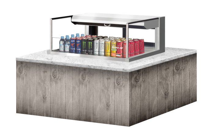 Turbo Air TOM-36L-UFD-S-1SI-N 36" Drop-In Horizontal Open Air Cooler w/ (1) Level – Stainless Steel Exterior, 115v - Bakery Wholesalers