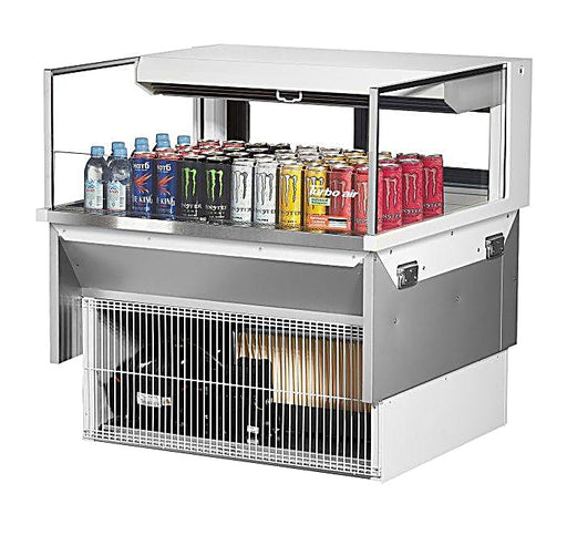 Turbo Air TOM-36L-UFD-W-1SI-N 36" Drop-In Horizontal Open Air Cooler w/ (1) Level – White Exterior, 115v - Donut-Equipment.com