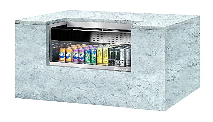 Turbo Air TOM-36UC-S-N 36 1/4" Drop-In Horizontal Open Air Cooler w/ (1) Level – Stainless Steel Exterior, 115v - Donut-Equipment.com
