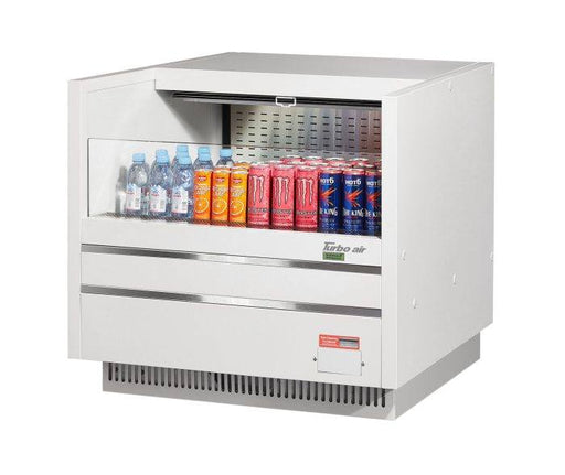Turbo Air TOM-36UC-W-N 36 1/4" Horizontal Open Air Cooler w/ (1) Level – White Exterior, 115v - Bakery Wholesalers